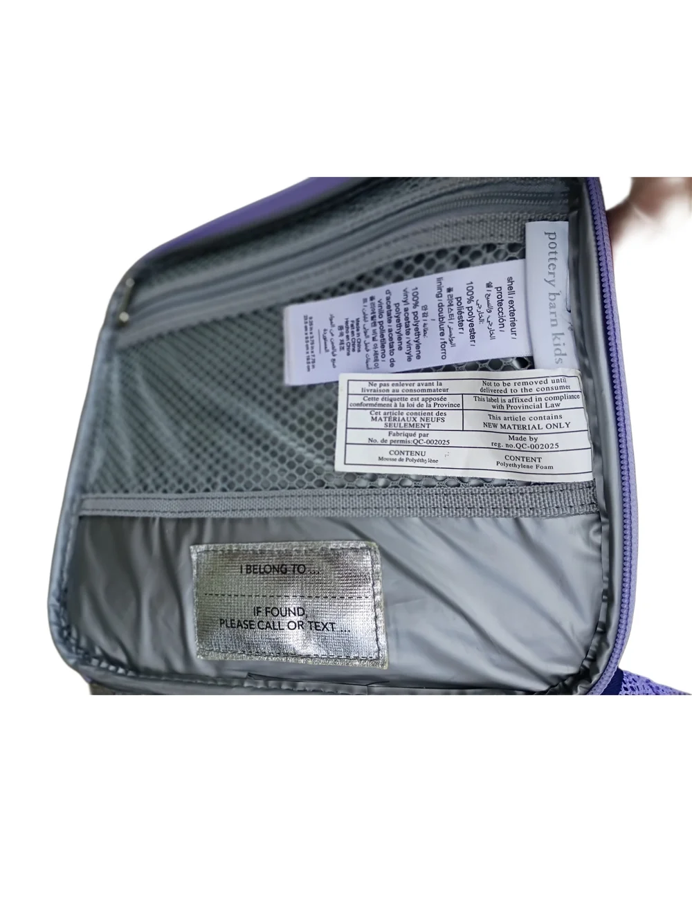Mackenzie Navy & Lavender Unicorn Lunch Tote - Glow In Dark -Charlotte